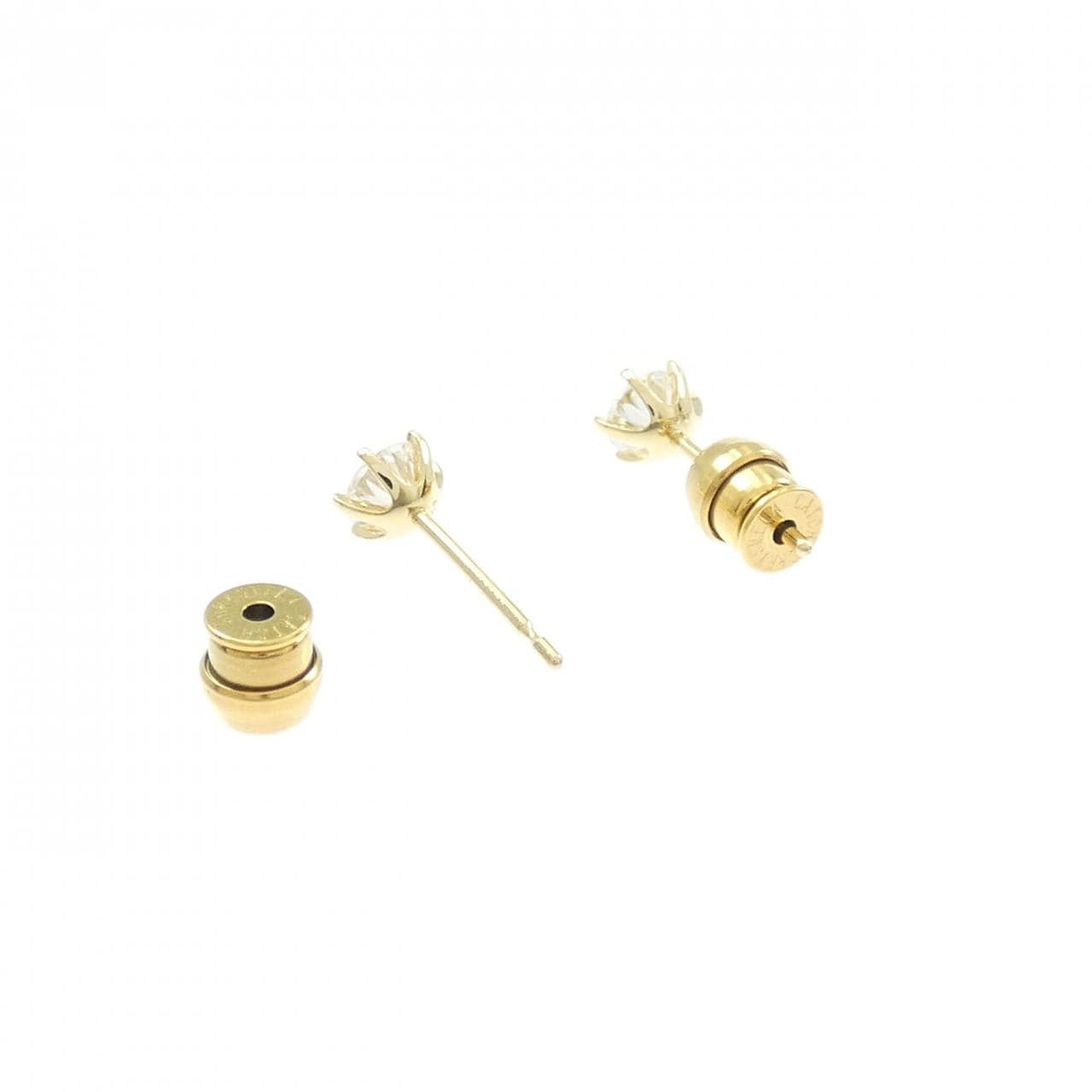 【リメイク】K18YG/ST ダイヤモンド ピアス 0.303CT 0.320CT H VS1-2 VG-GOOD