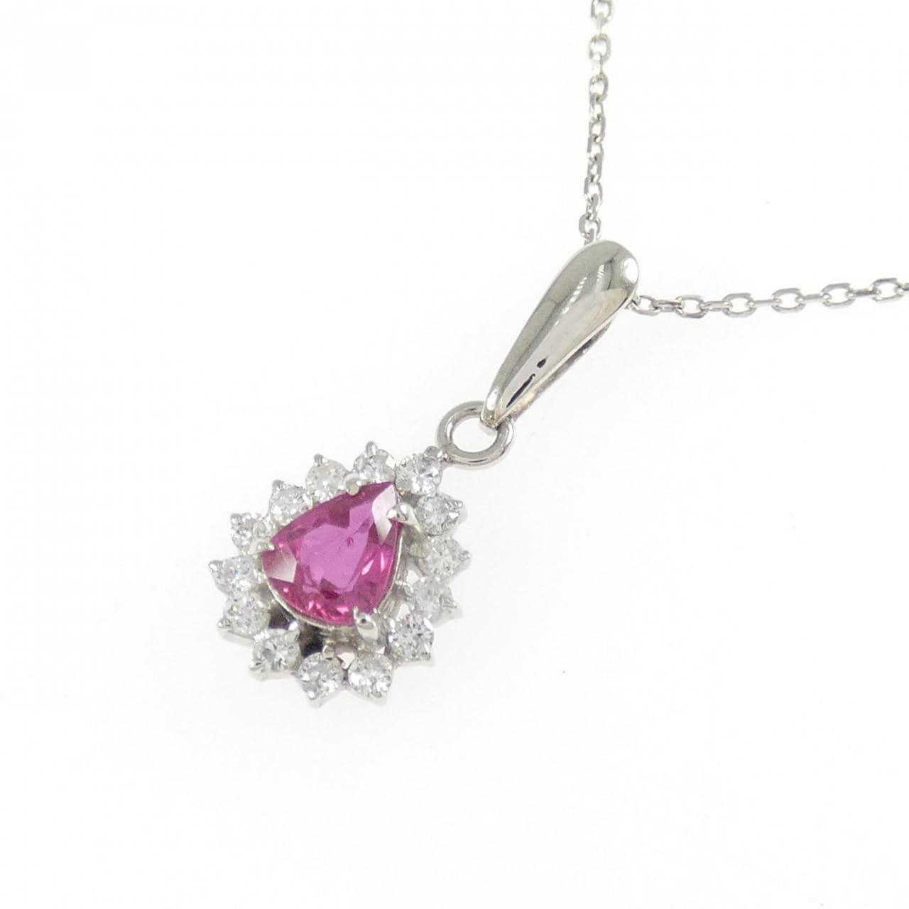 PT900/PT850 ルビー ネックレス 0.34CT