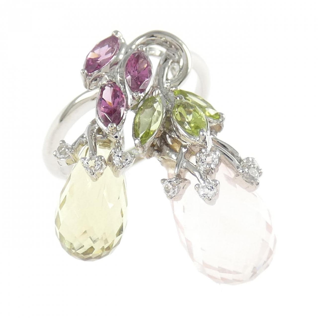 750WG カラーストーン リング