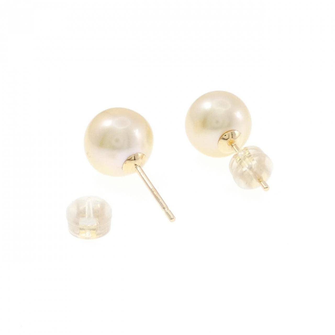 K18YG 白蝶パール ピアス 9.7mm