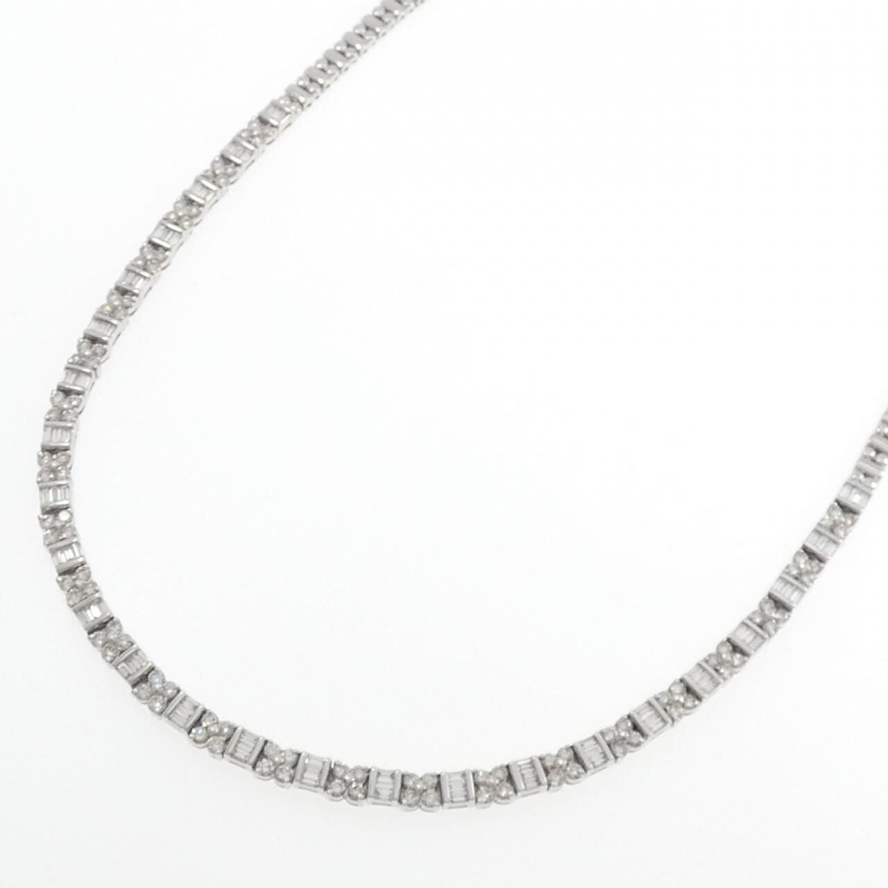 K18WG ダイヤモンド ネックレス 6.50CT