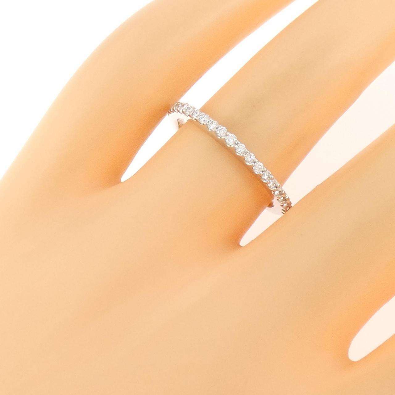 K18WG ハーフエタニティ ダイヤモンド リング 0.20CT