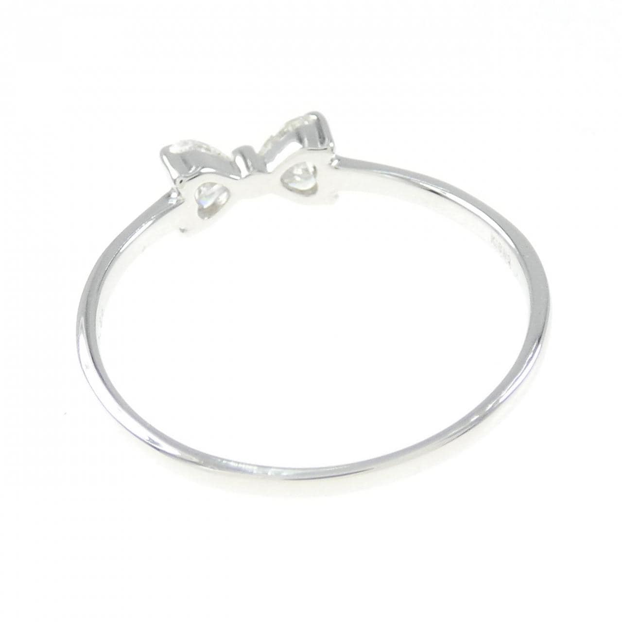 K18WG リボン ダイヤモンド リング 0.36CT