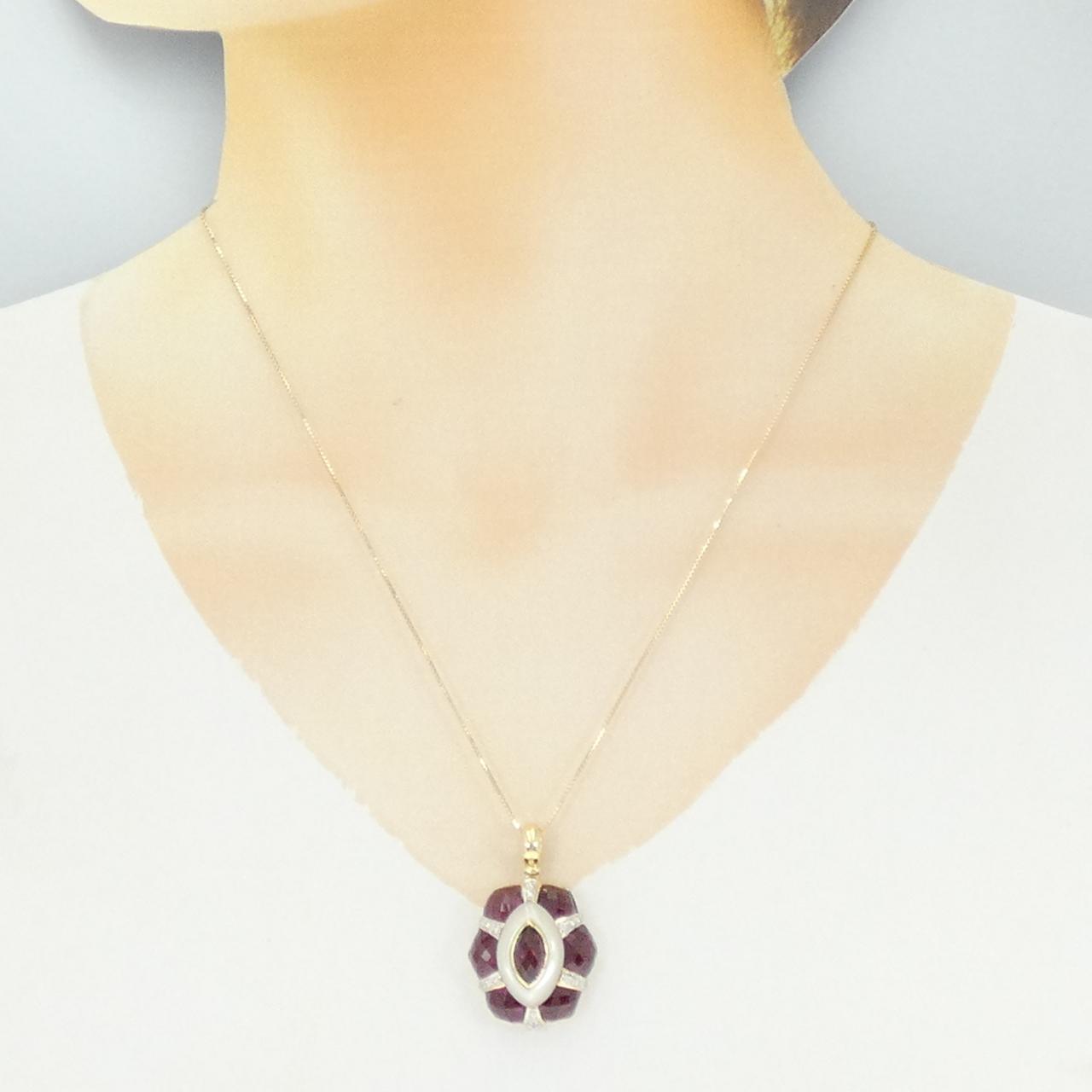 K18YG/K18WG カラーストーン ネックレス