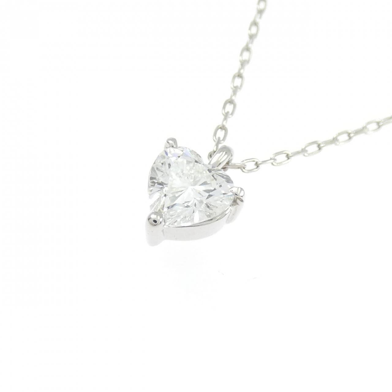 PT900/PT850 ダイヤモンド ネックレス 0.718CT H SI2 ハートシェイプ