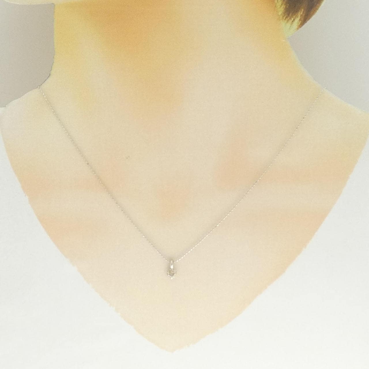 PT1000/K18WG钻石项链 0.3克拉