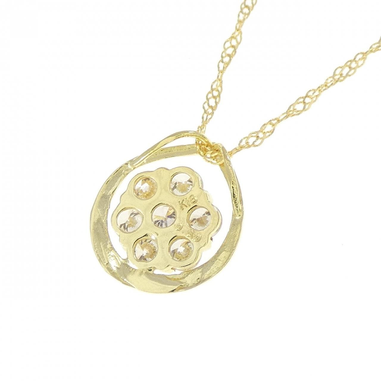 K18YG フラワー ダイヤモンド ネックレス 0.30CT