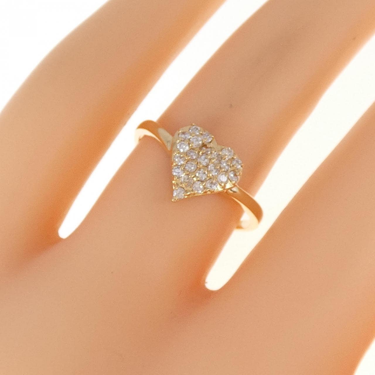 K18YG heart Diamond ring 0.22CT