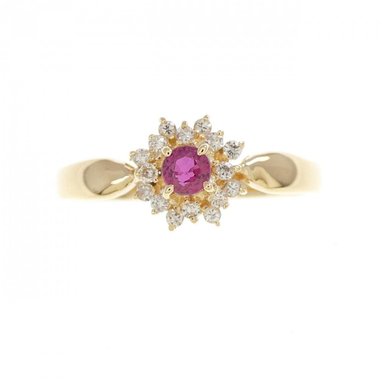 K18YG ルビー リング 0.14CT
