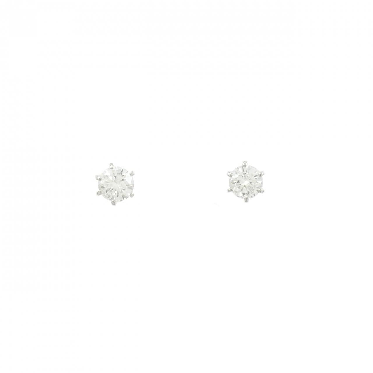 PT900 ソリティア ダイヤモンド ピアス 0.50CT