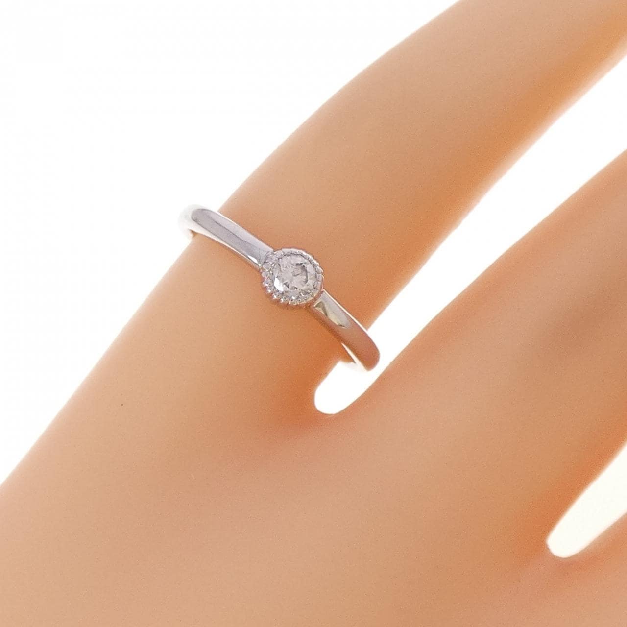 K18WG ダイヤモンド リング 0.08CT