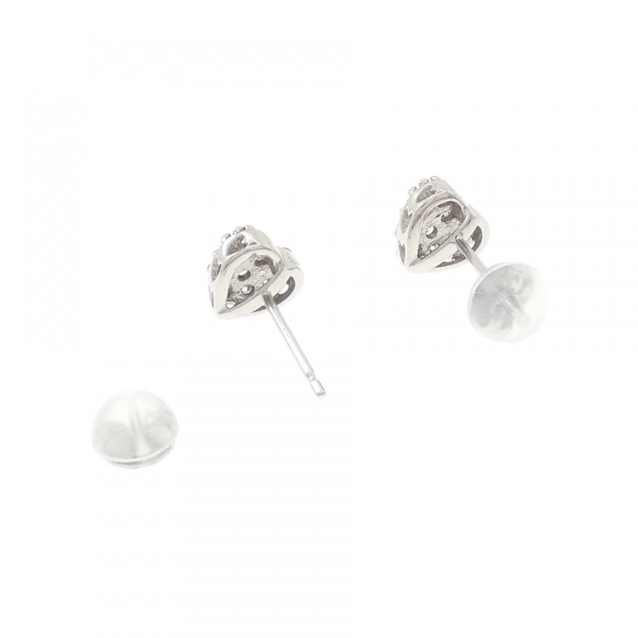 K18WG ハート ダイヤモンド ピアス 0.25CT