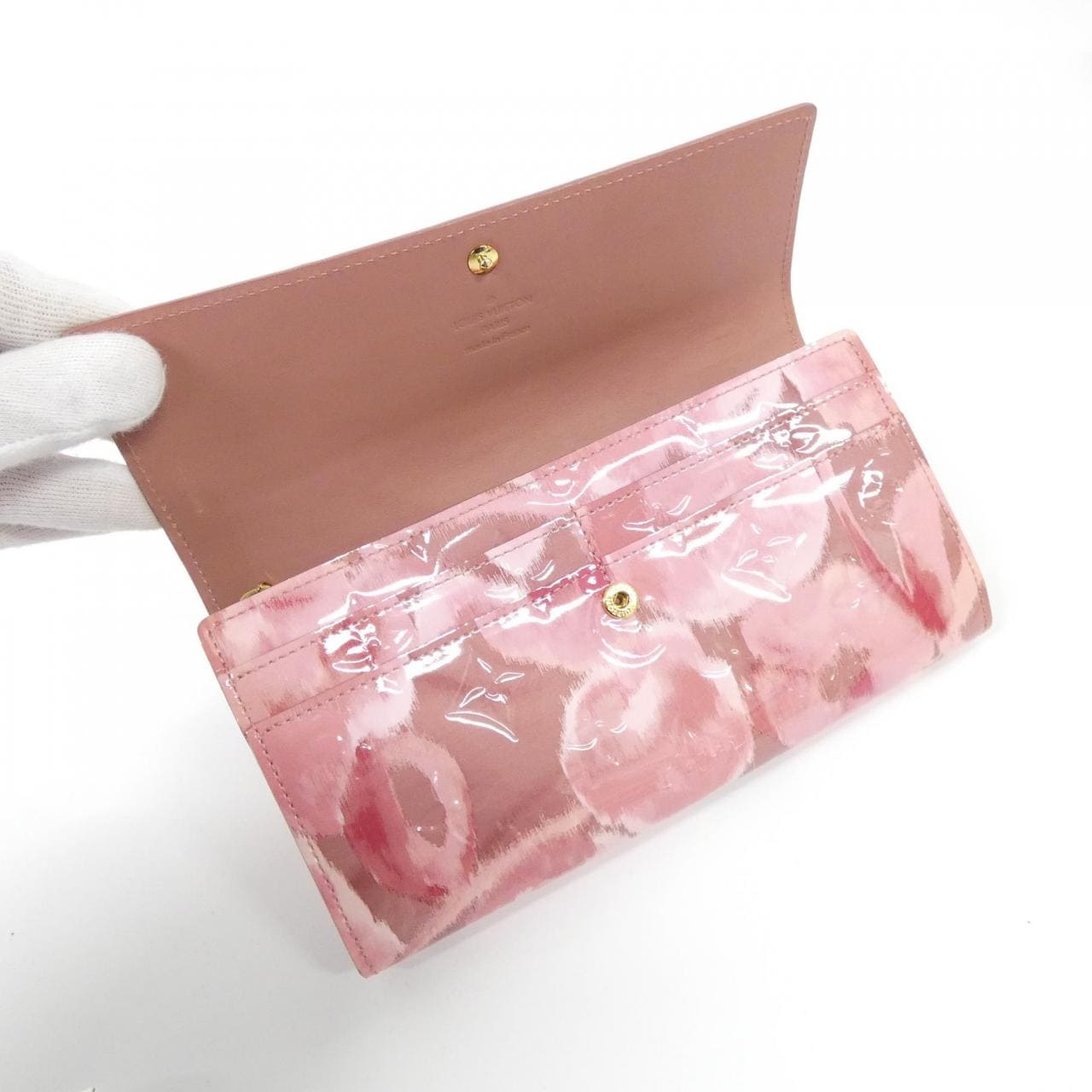 ルイヴィトン モノグラム ヴェルニ フラワー イカット ポルトフォイユ サラ M90023 財布