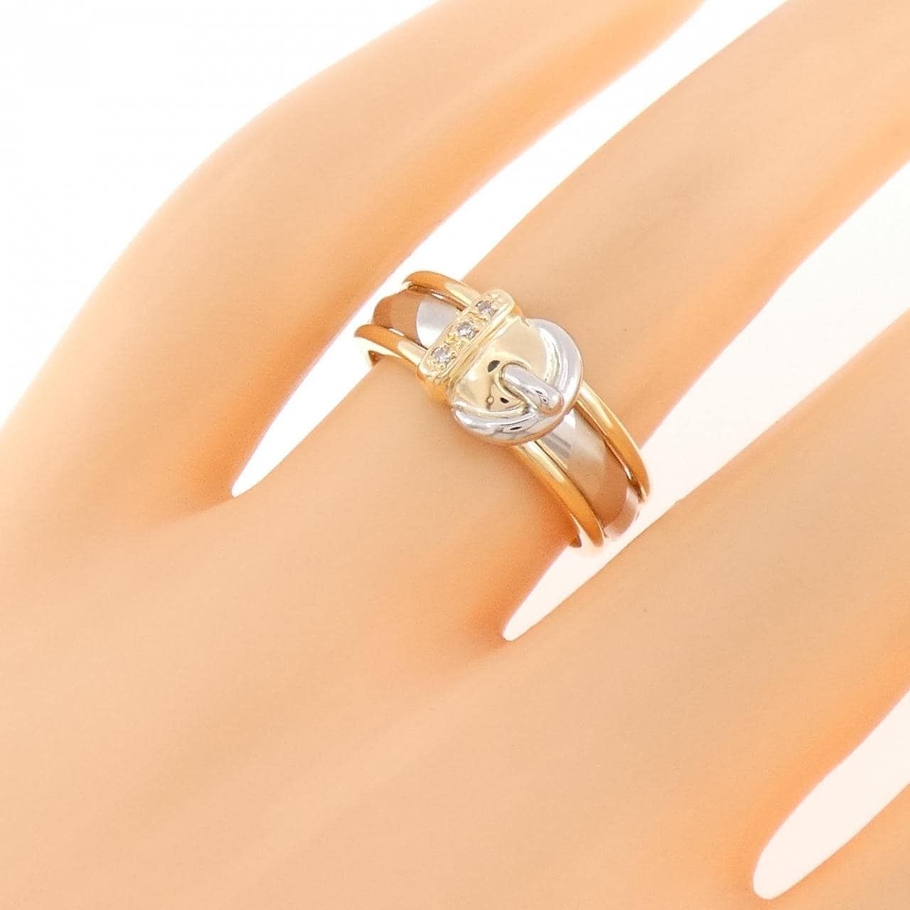 K18YG/PT900 ダイヤモンド リング