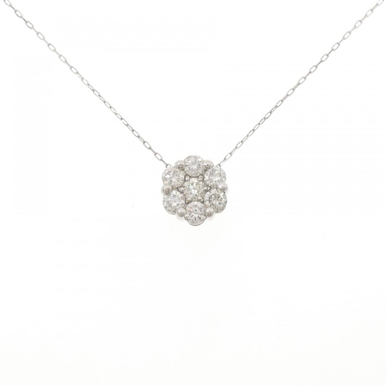PT950/PT850 フラワー ダイヤモンド ネックレス 0.50CT
