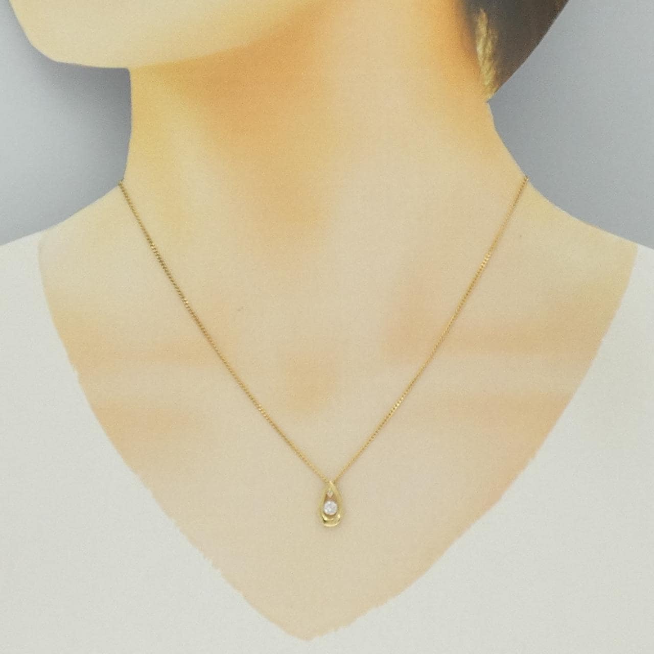K18YG ダイヤモンド ネックレス 0.20CT
