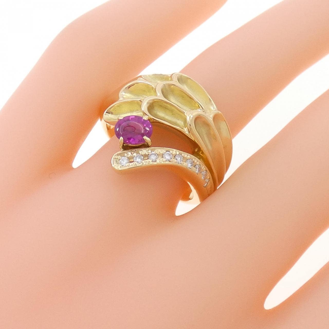 K18YG ruby ring 0.44CT