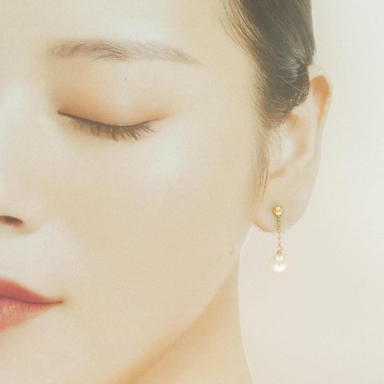 K18YG 淡水パール ピアス