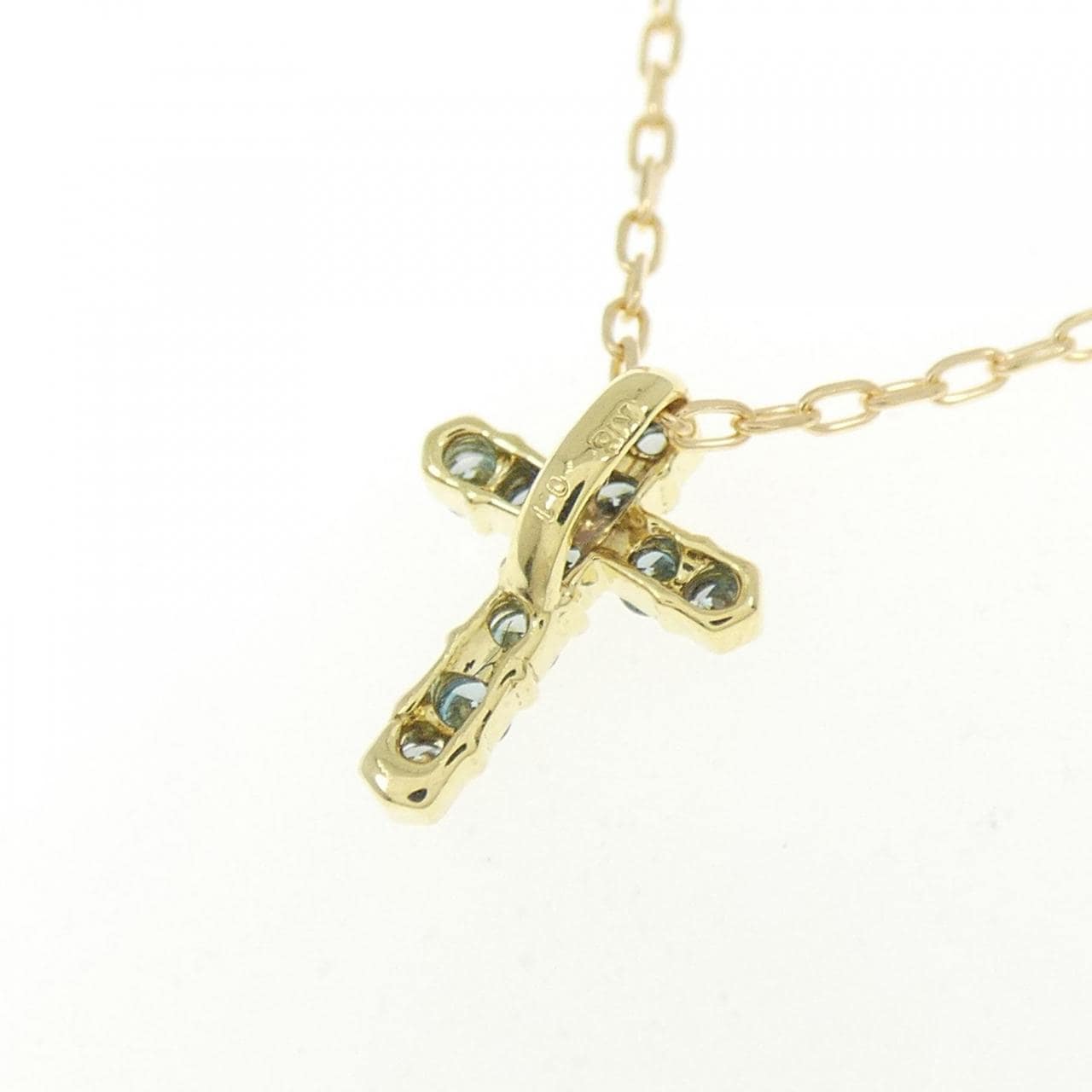 K18YG クロス ダイヤモンド ネックレス 0.1CT