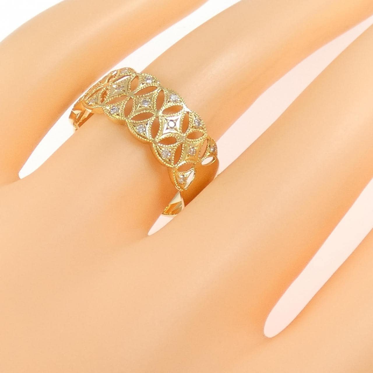 K18YG ダイヤモンド リング 0.13CT