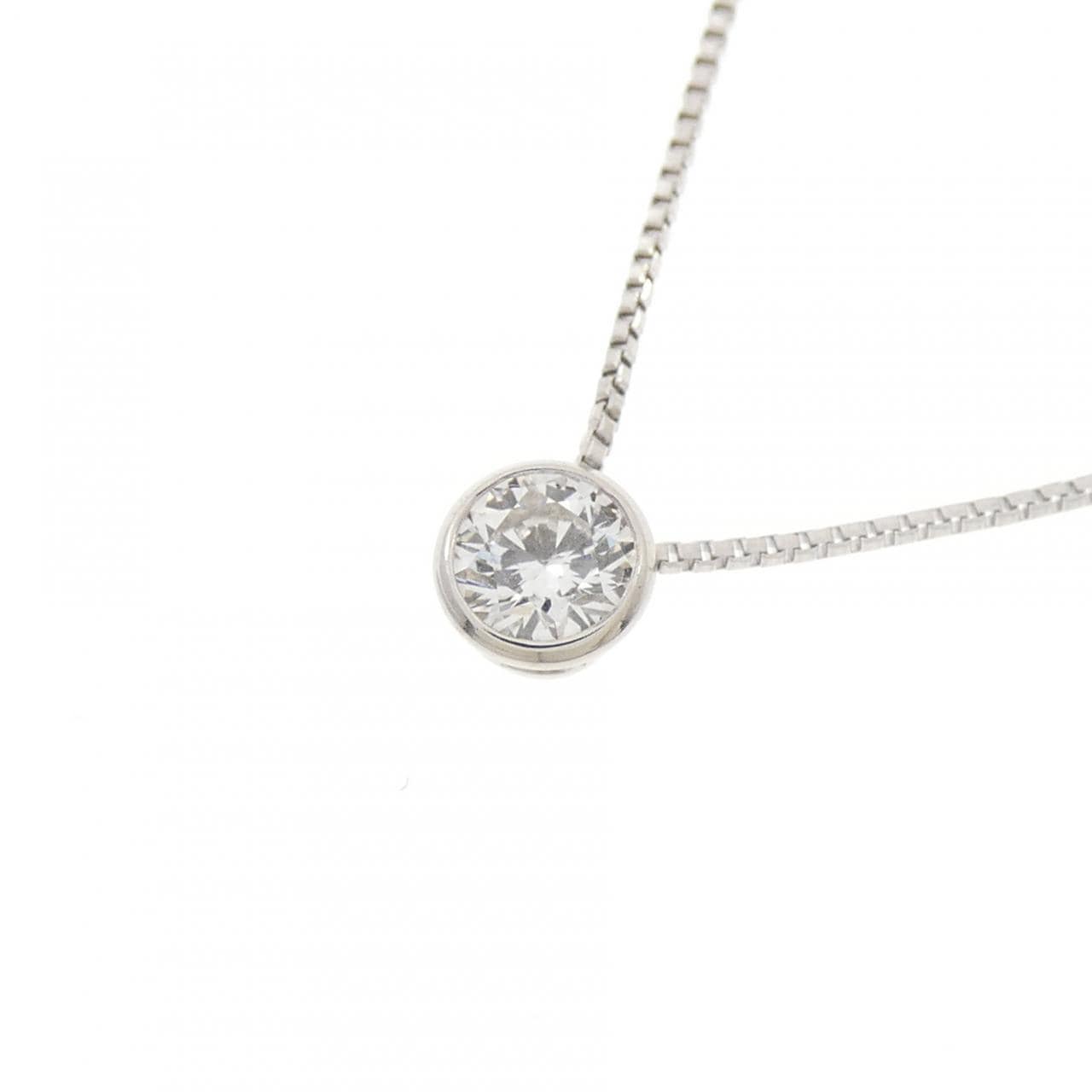 PT900/PT850 ソリティア ダイヤモンド ネックレス 0.20CT