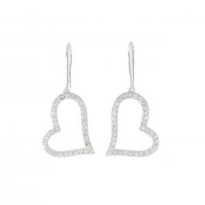 K18WG ハート ダイヤモンド ピアス 1.00CT