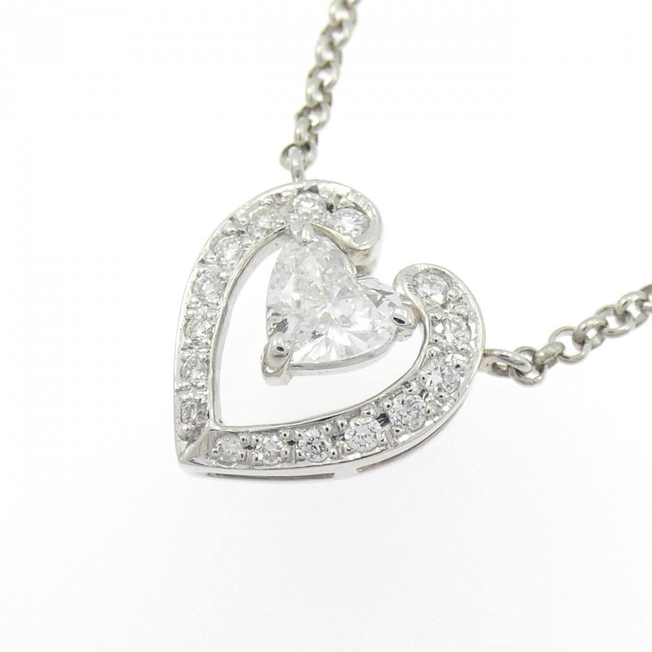 PT900/PT850 ダイヤモンド ネックレス 0.350CT F SI2 ハートシェイプ