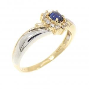 K18YG/PT900 サファイヤ リング 0.19CT