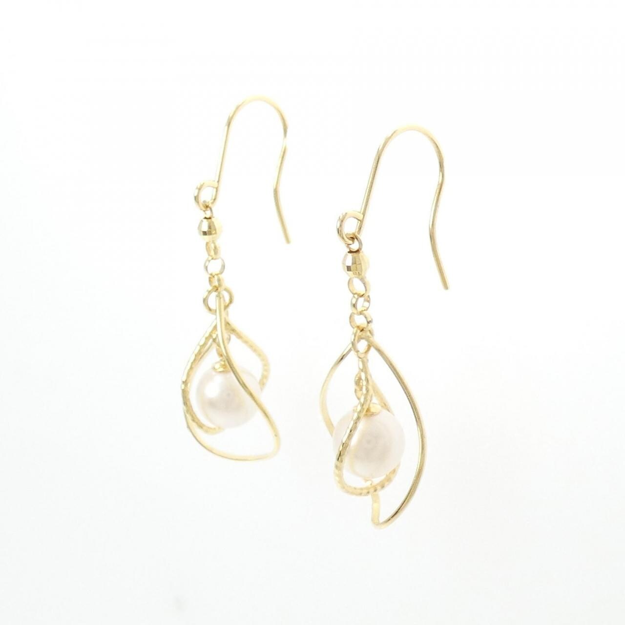 [BRAND NEW] K18YG Akoya pearl earrings 5mm