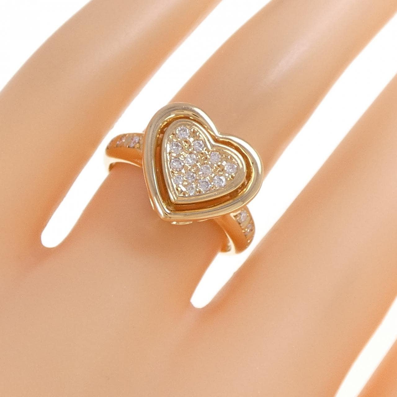 K18PG ハート ダイヤモンド リング 0.22CT