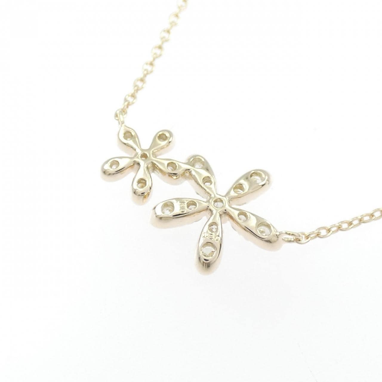 【リメイク】K10YG フラワー ダイヤモンド ネックレス 0.20CT