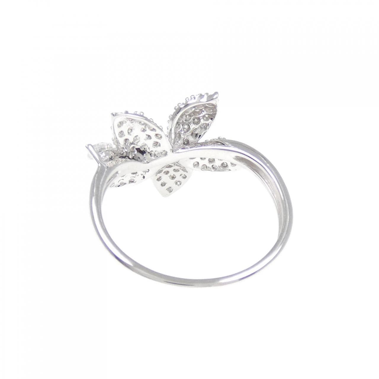 K18WG flower Diamond ring 0.90CT