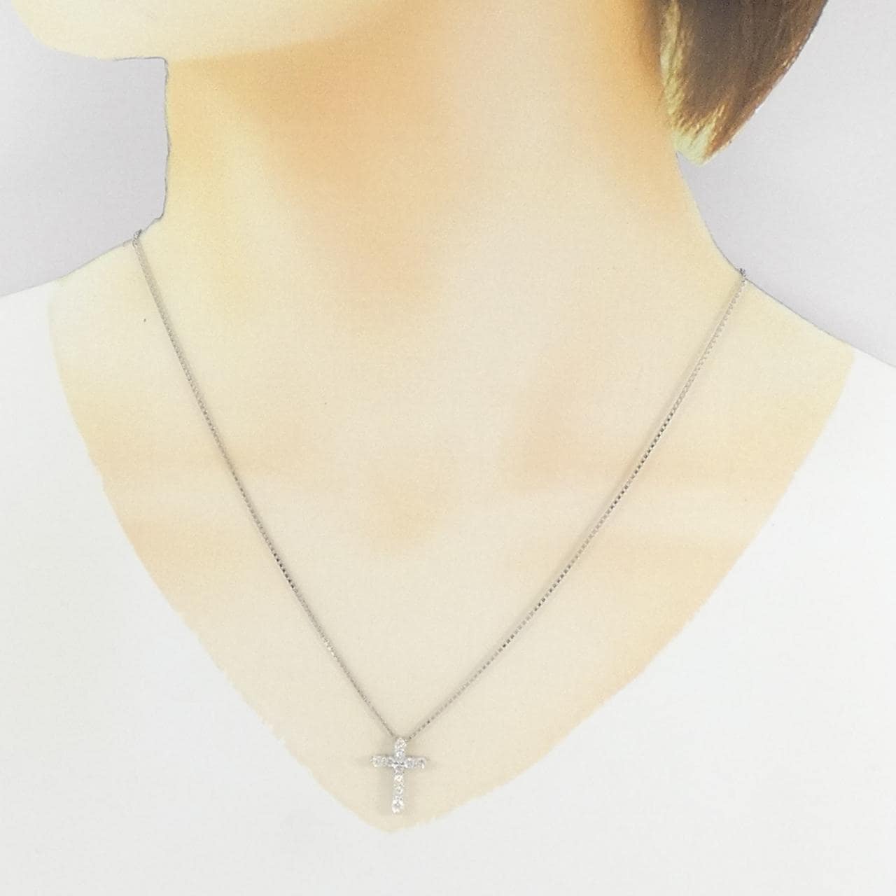 PT900/PT850 クロス ダイヤモンド ネックレス 0.50CT