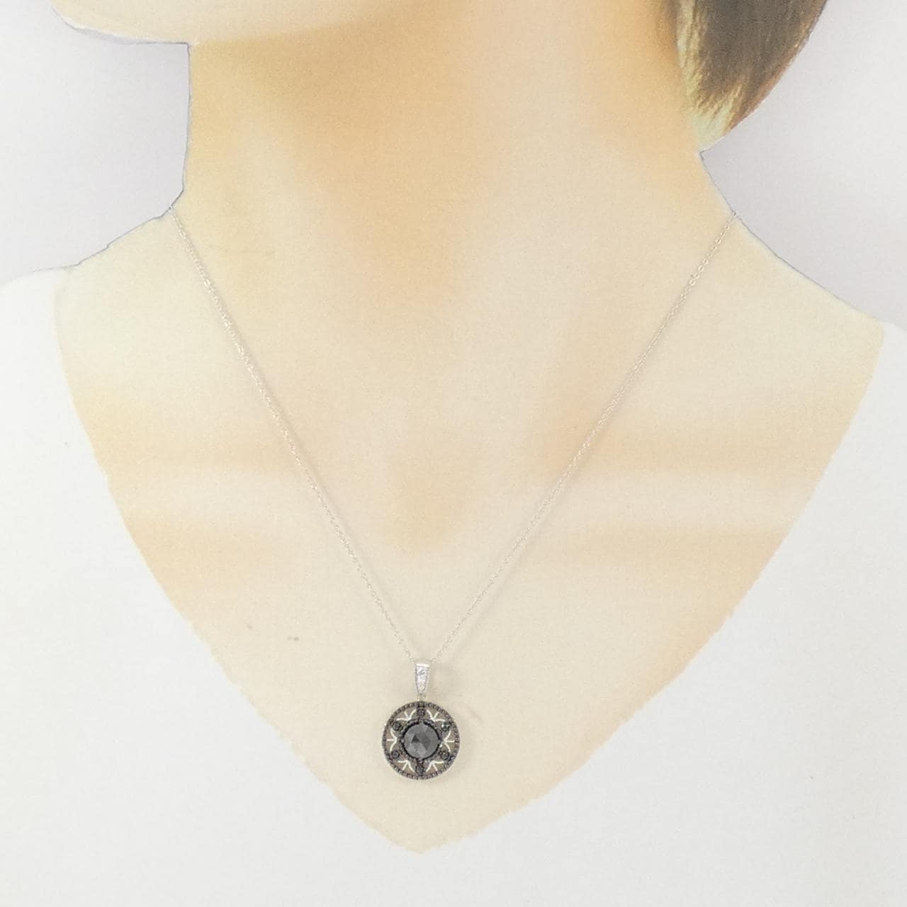 K18WG/K18BG ダイヤモンド ネックレス 1.21CT