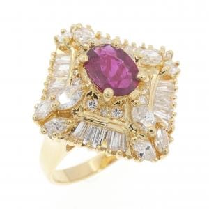 K18YG ルビー リング 0.83CT