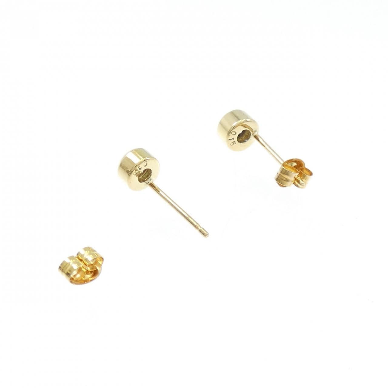 K18YG ソリティア ダイヤモンド ピアス 0.30CT