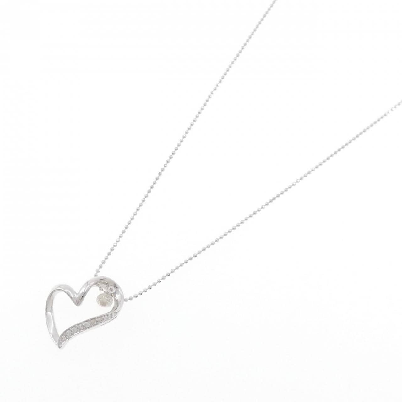 K18WG ハート ダイヤモンド ネックレス 0.25CT