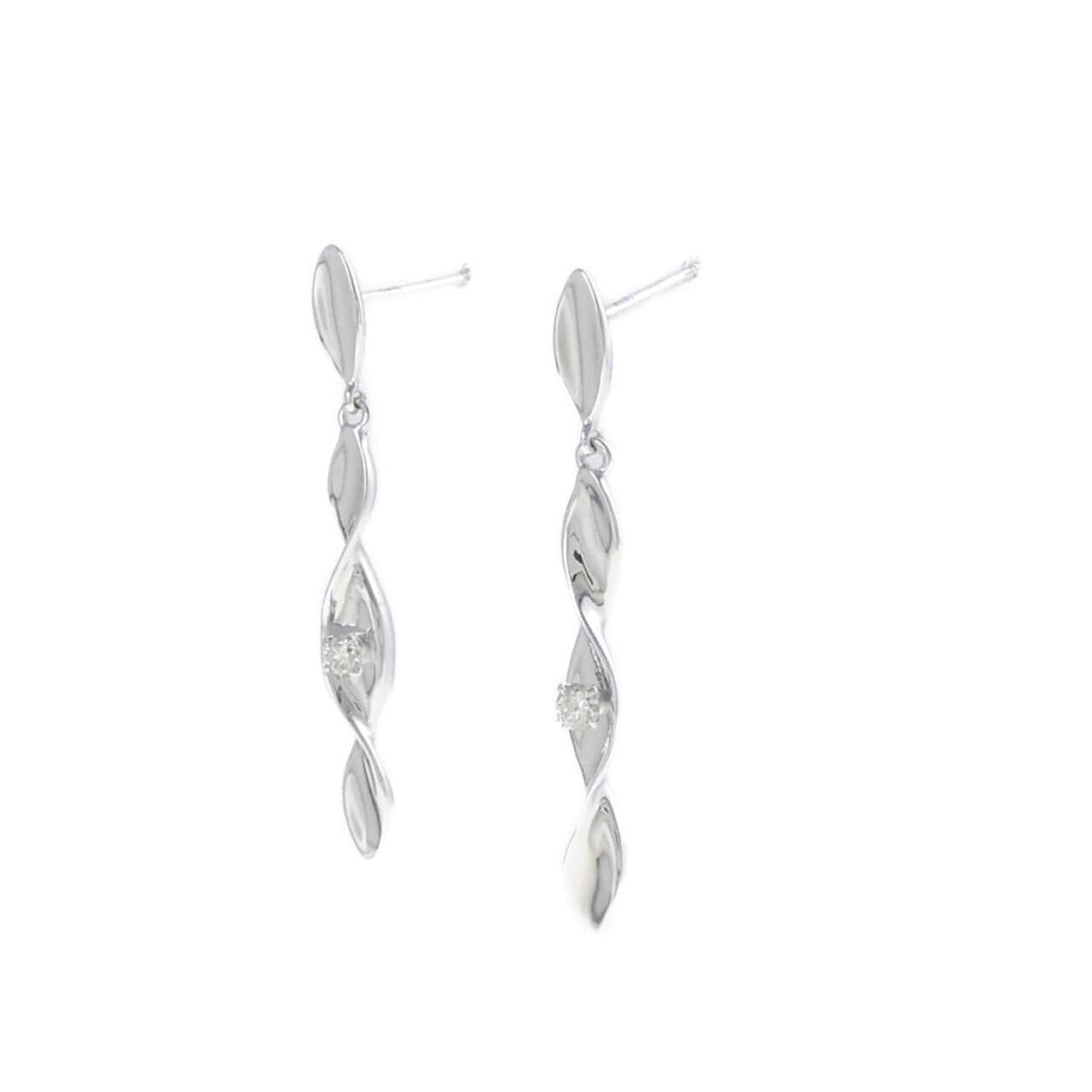 K14WG ダイヤモンド ピアス 0.10CT