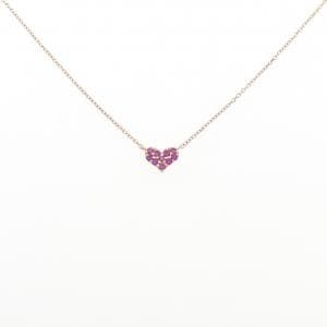 K10PG ハート ルビー ネックレス