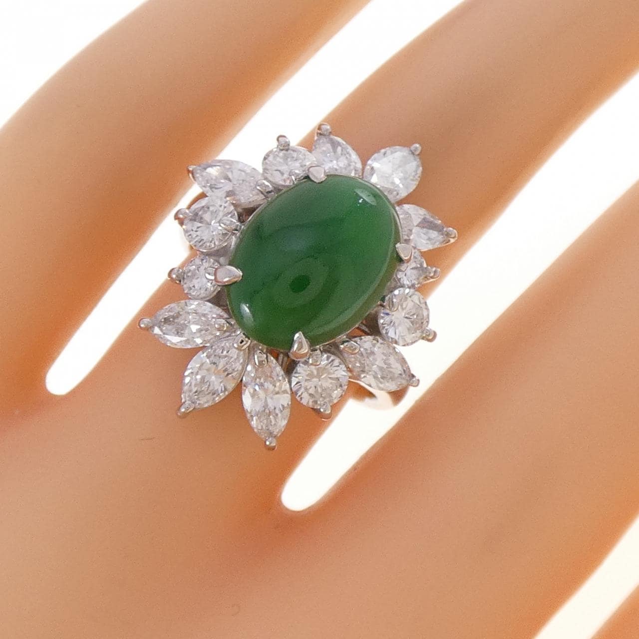 PT900 ヒスイ リング 3.80CT