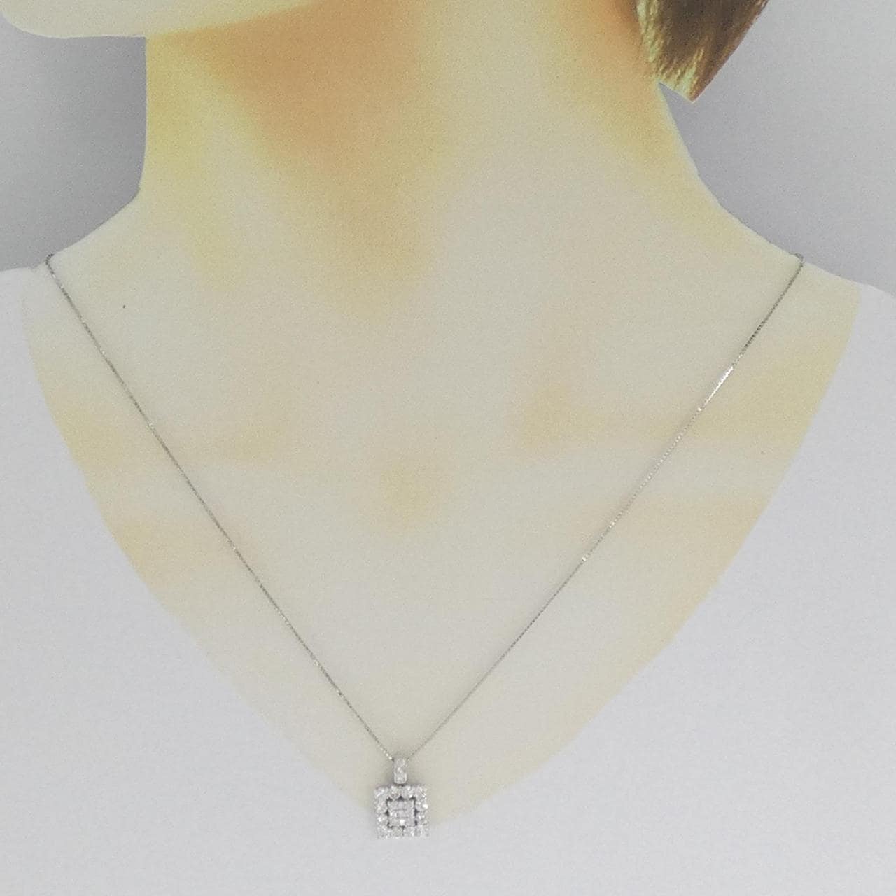 K18WG ダイヤモンド ネックレス 1.00CT