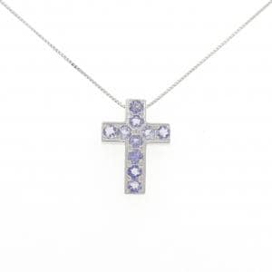 PT900/PT850 クロス タンザナイト ネックレス 0.92CT