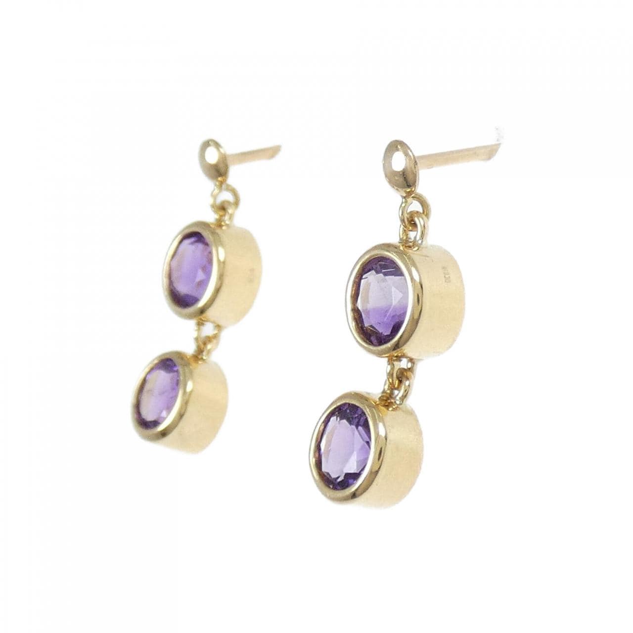 K18YG amethyst earrings