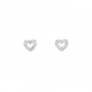 K18WG ハート ダイヤモンド ピアス 0.20CT