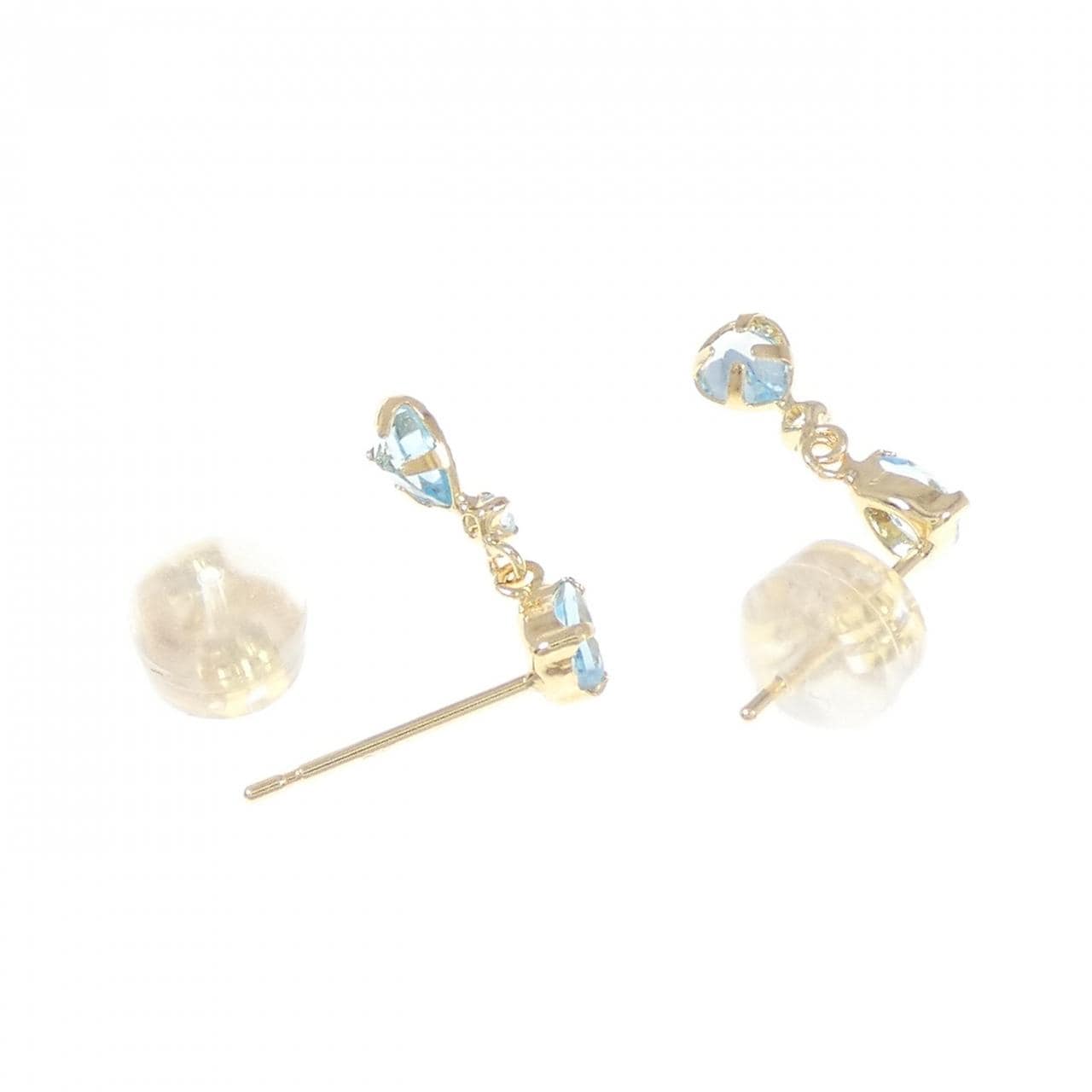 [BRAND NEW] K18YG blue Topaz earrings