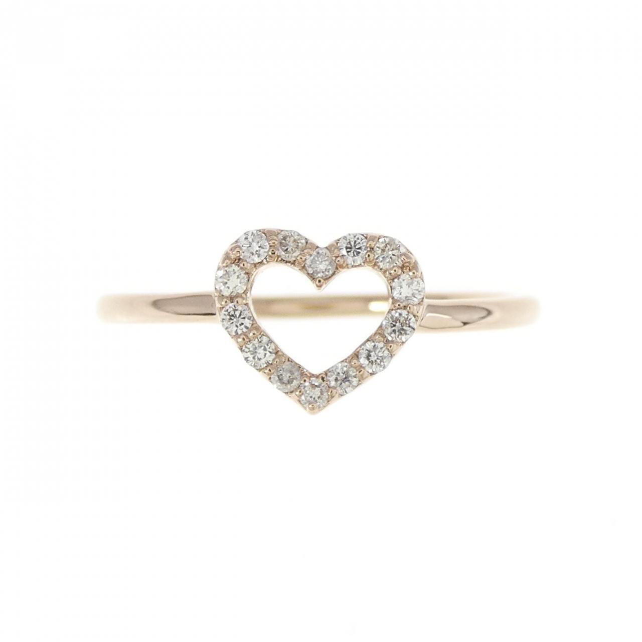 K18PG ハート ダイヤモンド リング 0.10CT