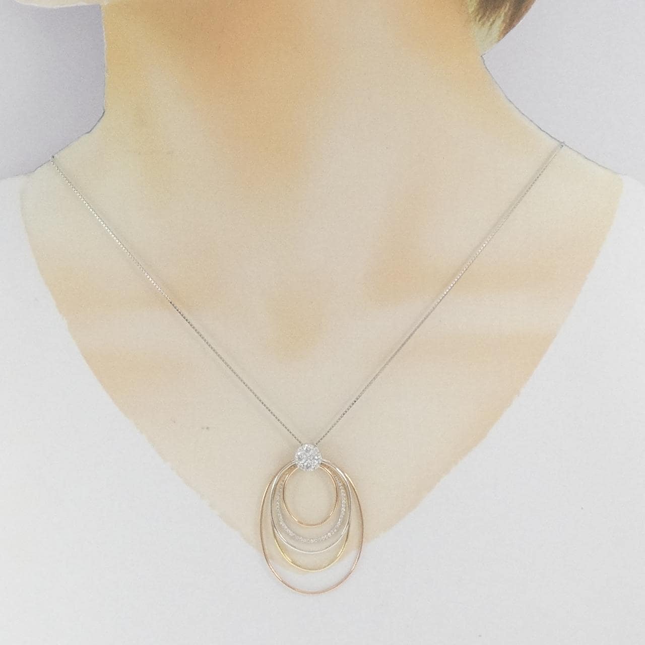 K18スリーカラー ダイヤモンド ネックレス 0.70CT