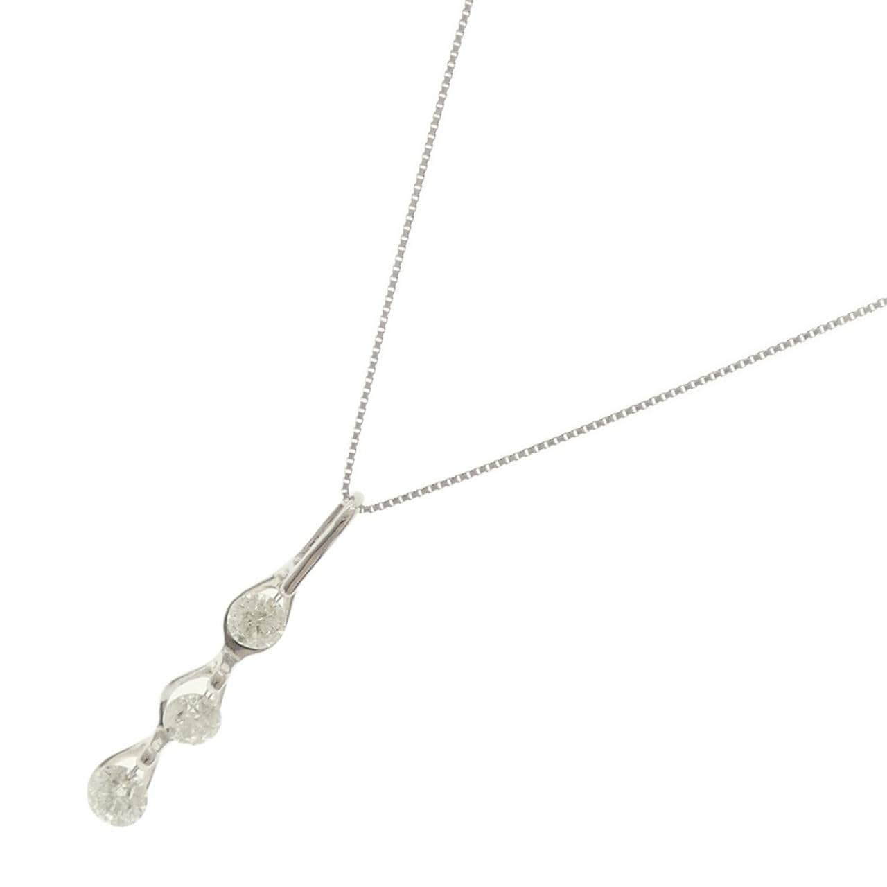 K18WG ダイヤモンド ネックレス 2.06CT