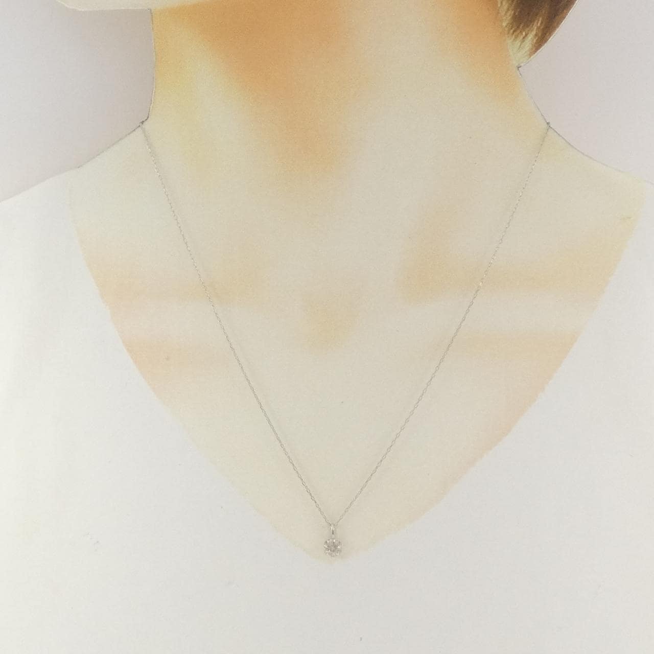 PT1000/PT850 ソリティア ダイヤモンド ネックレス 0.30CT