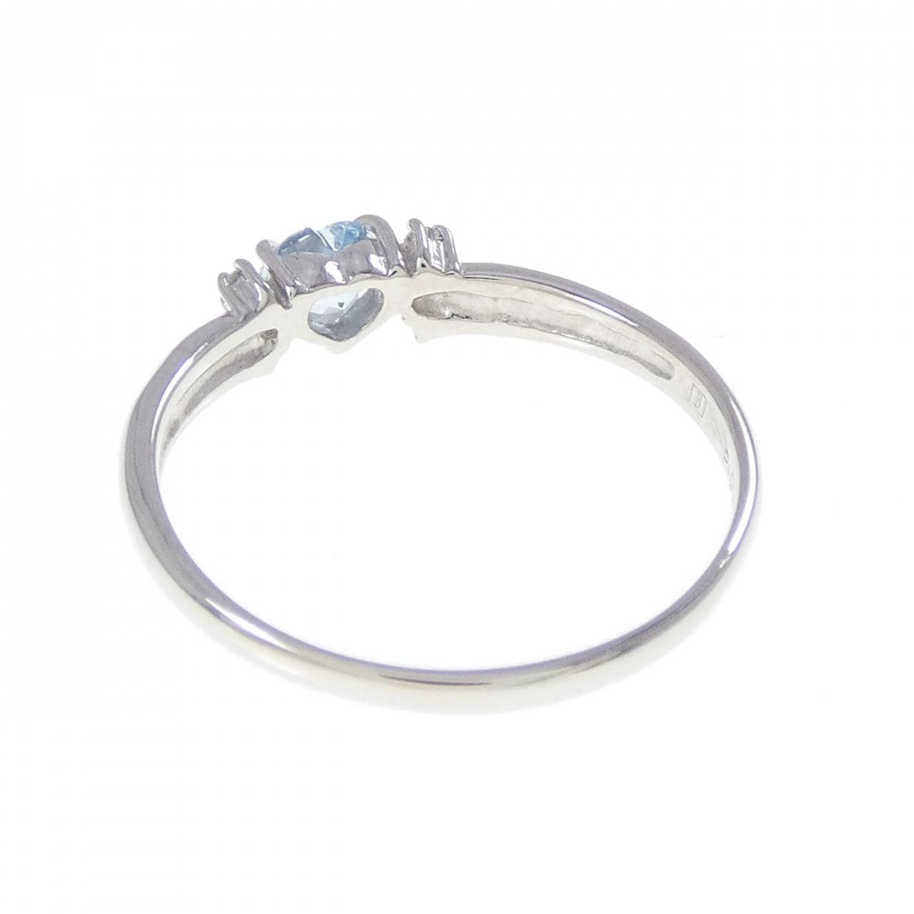 PT900 ハート アクアマリン リング